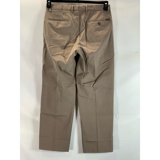 FACONNABLE Men's Tan Pleated Regular-Fit Stretch Five Pocket Pant SZ 32