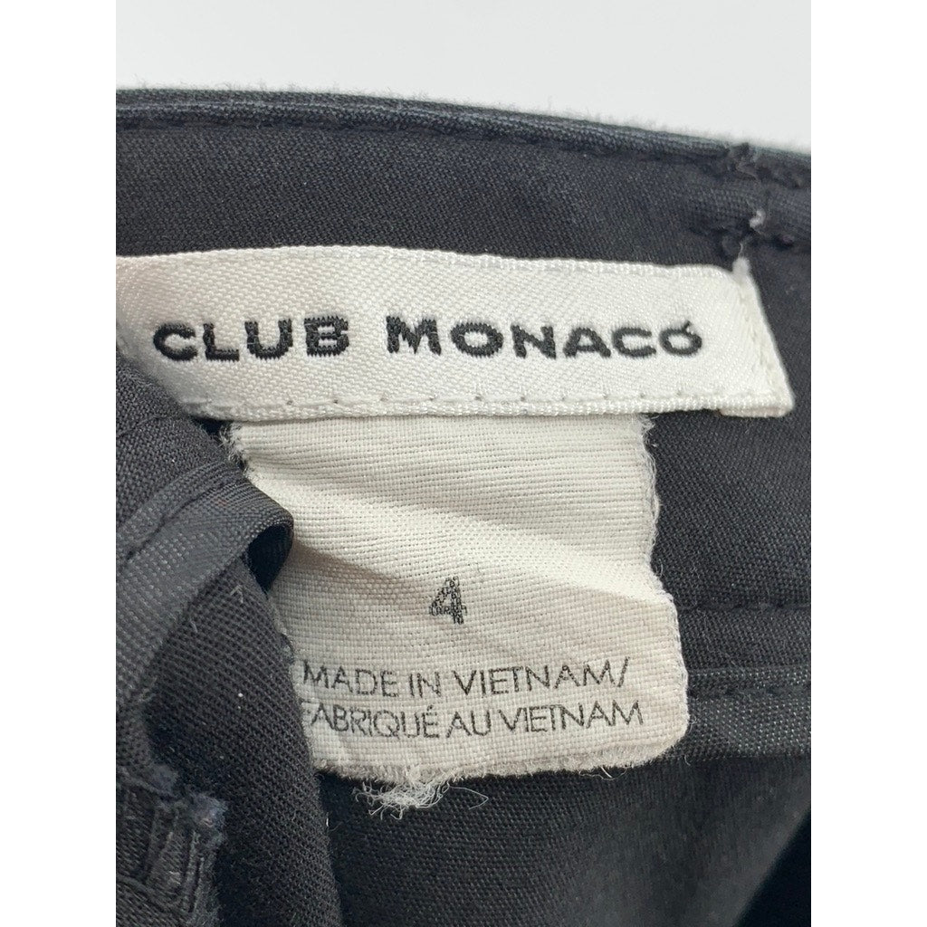 CLUB MONACO Women's Black Solid Hook & Button Slim Pant SZ 4