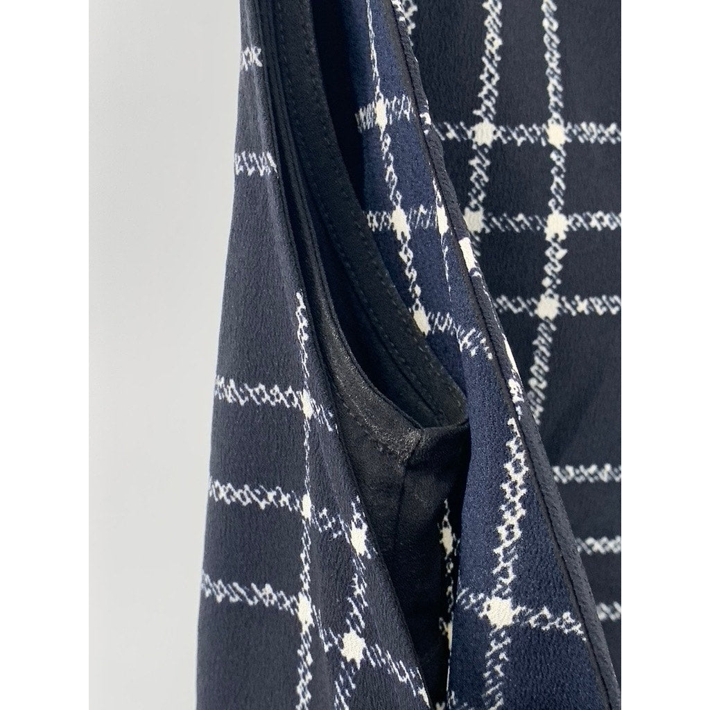 ASTR Women's Blue-Black Plaid Sleeveless Top SZ S