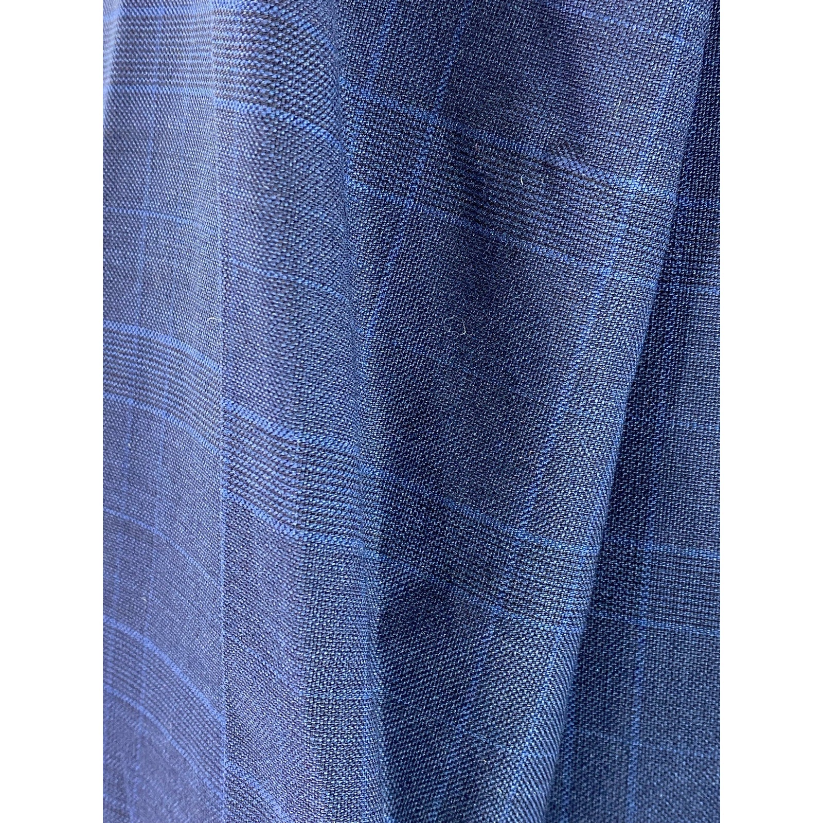 TOMMY HILFGER Men's Blue Plaid Wool-Blend Two-Button Short Blazer SZ 40S