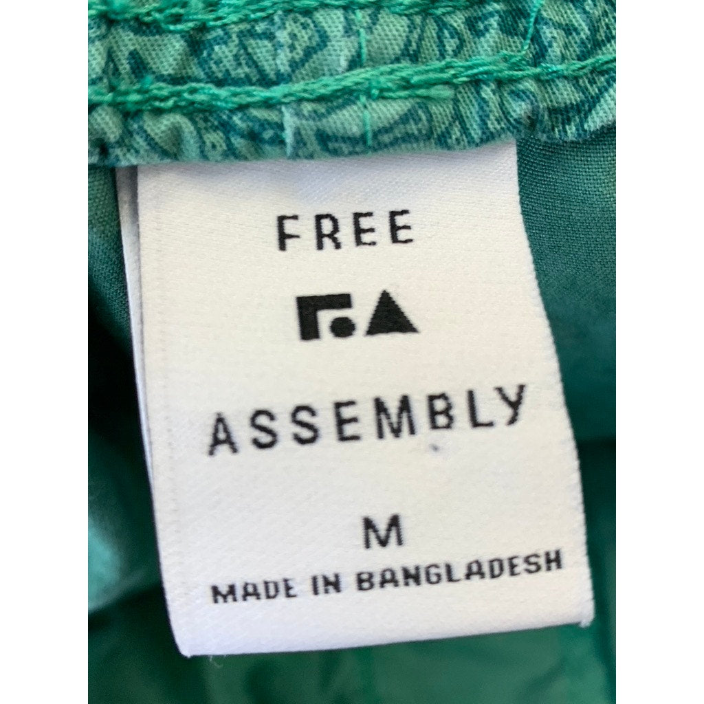 FREE ASSEMBLY Men's Green Utility Pattern E-Waist Utility Shorts SZ M