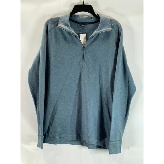 BANANA REPUBLIC Men's Blue Quarter-Zip Cotton Pullover Sweater SZ M