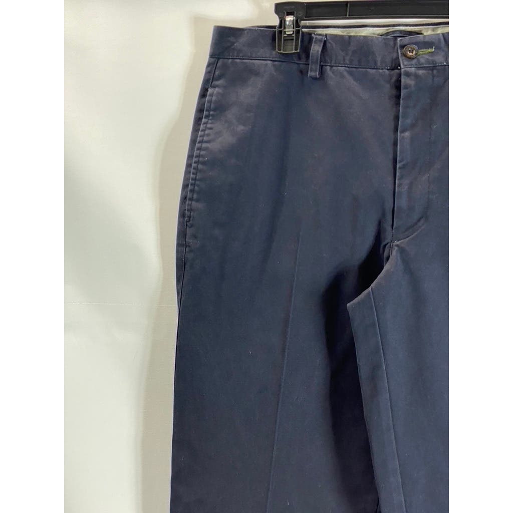 ORVIS Men's Navy Cotton Ultimate Khaki Trim-Fit Plain Front Pants SZ 35