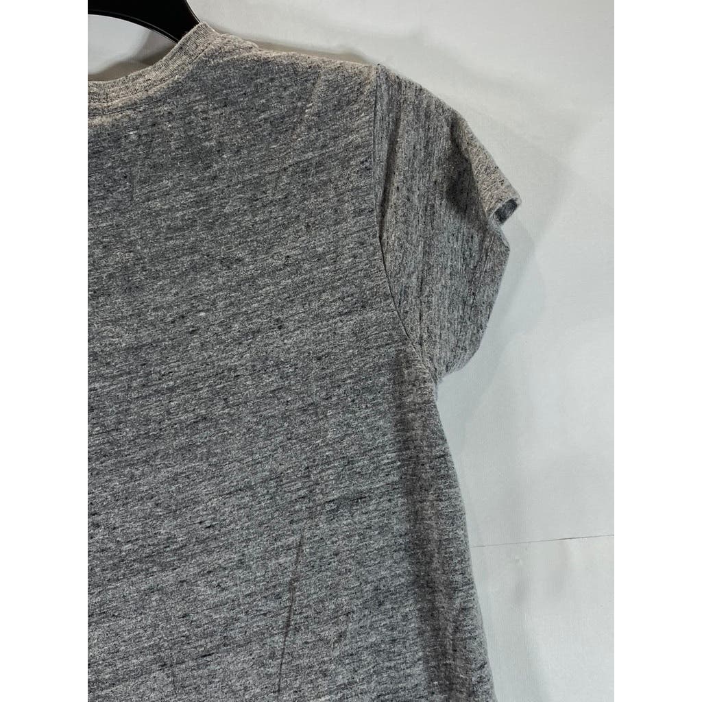 MARINE LAYER Women's Heather Gray Crewneck Pocketless Short Sleeve Top SZ XS