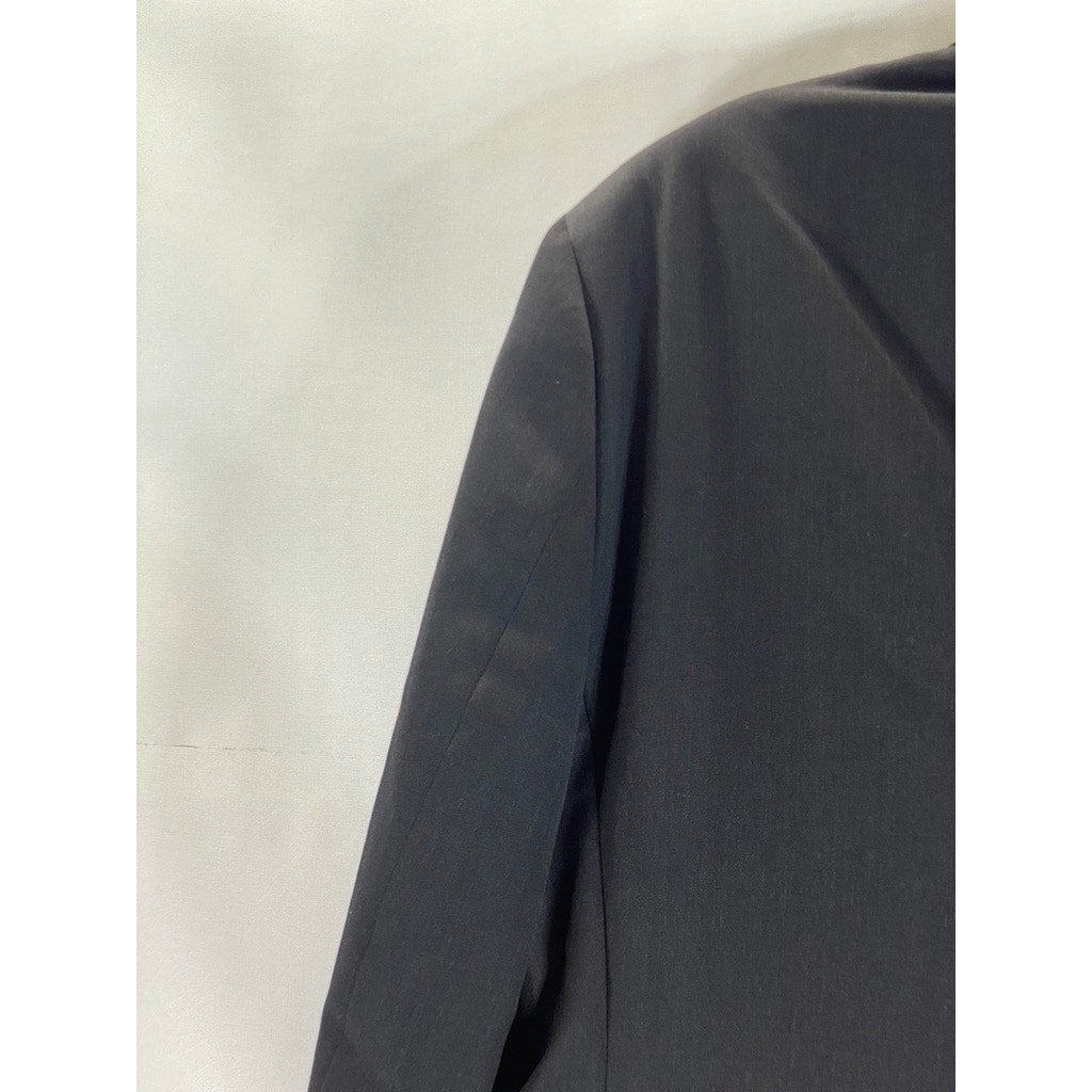 PRONTO UOMO PLATINUM Men's Solid Black Wool Modern-Fit Two-Button Blazer SZ 42R