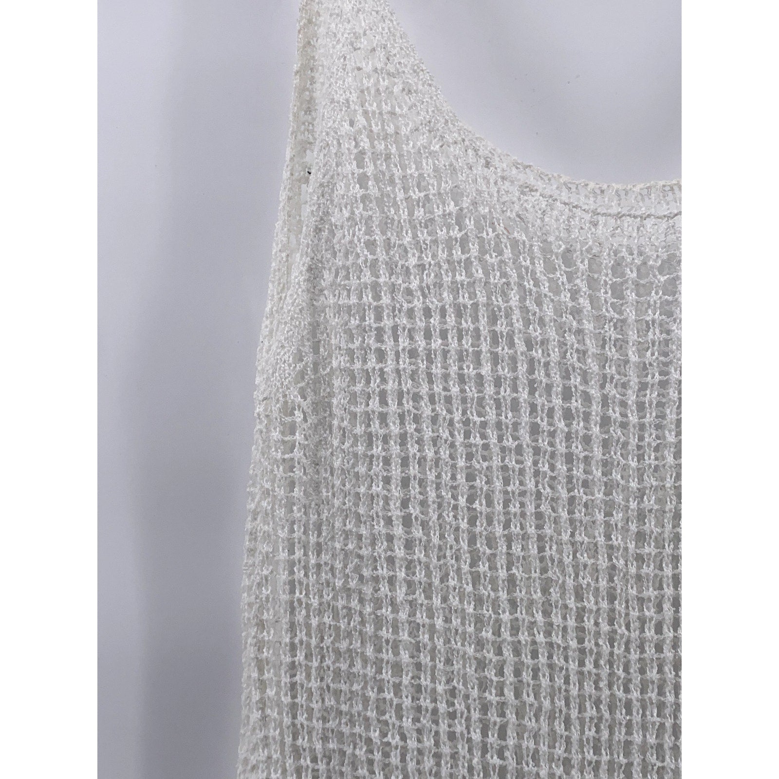 SHEIN Women's White-Brown Ombre Knit Scoop-Neck Knee Length Swim Coverup SZ 4