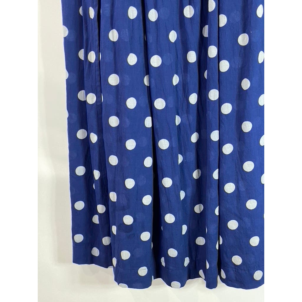 MIKOH Women's Delia Navy Polka Dot Maxi High Slit Elastic Waist Skirt SZ 2