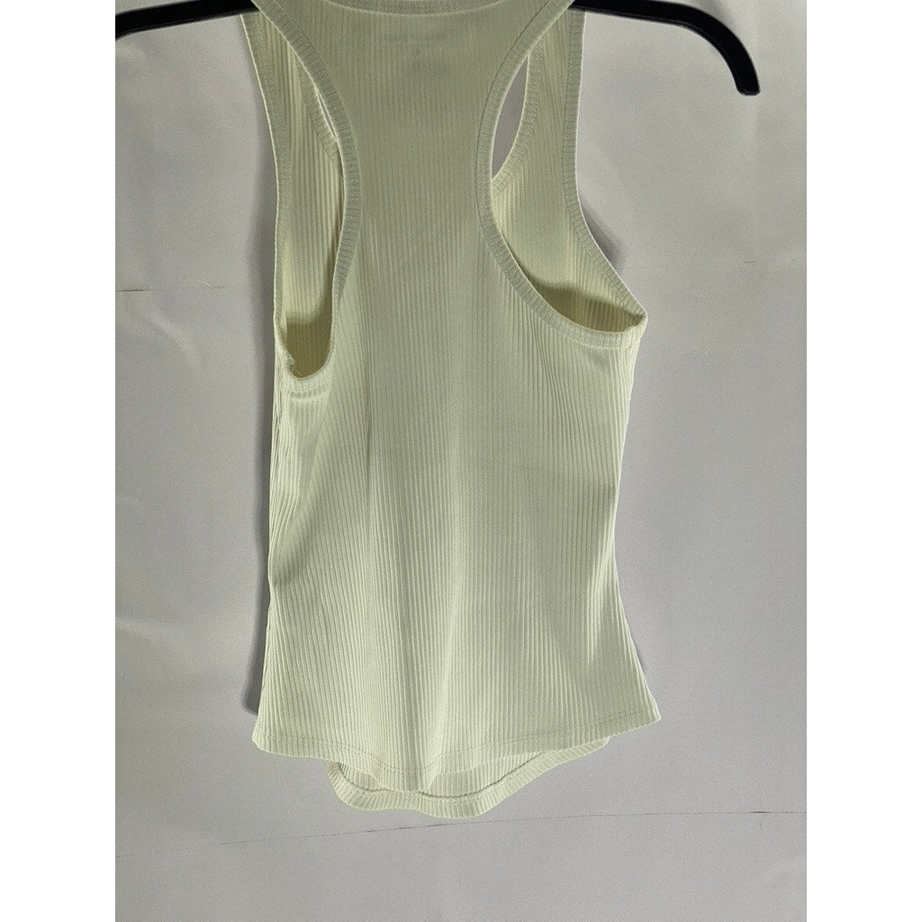 YEAR OF OURS Women's White Rib Sporty Crewneck Tank Top SZ XS