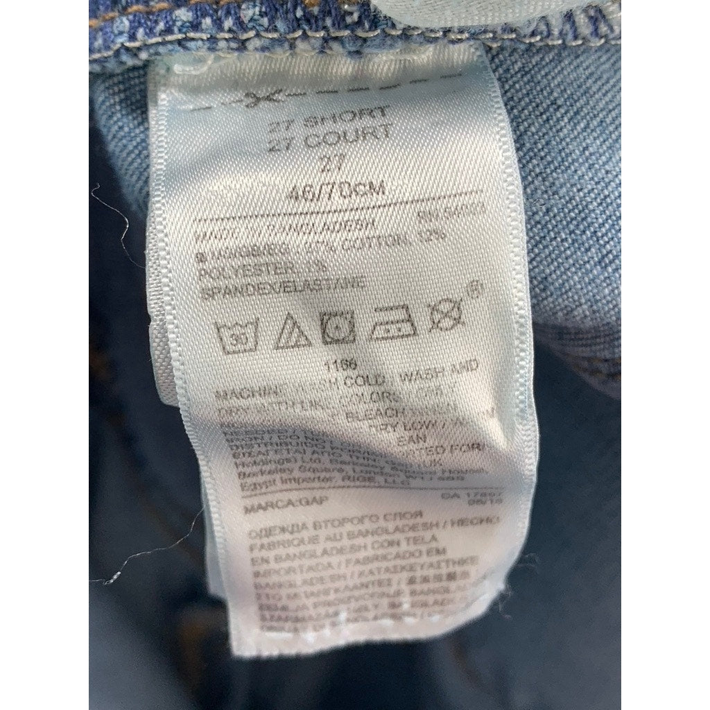 GAP Women's Short Medium Indigo Stretch True Skinny Jeans SZ 27
