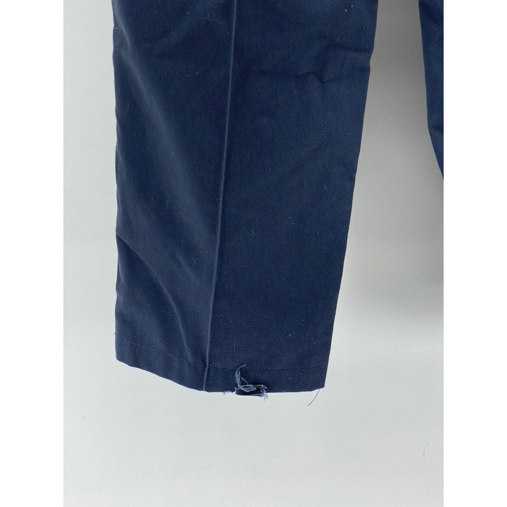 RIVERSIDE Men's Navy Blue Solid Budweiser Straight-Leg Work Chino Pant SZ 32