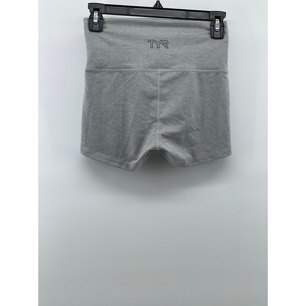 TYR Women's Heather Light Gray Base Kinetic High-Rise 2" Short SZ S