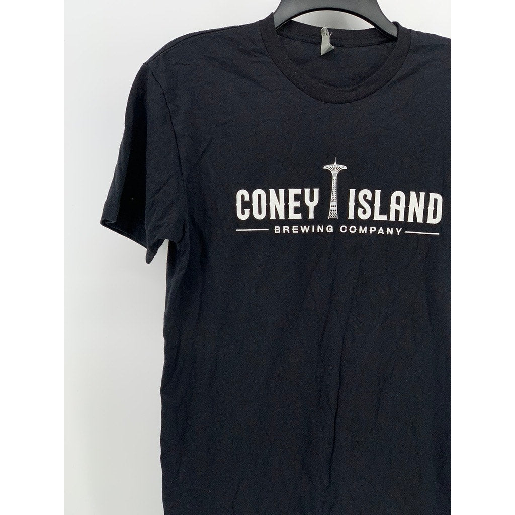 NEXT LEVEL APPAREL Men's Black Coney Island Crewneck Short Sleeve T-Shirt SZ S
