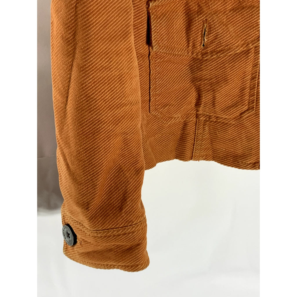 GAP Women's Burnt Orange Corduroy Button-Up Four-Pocket Jacket SZ 6
