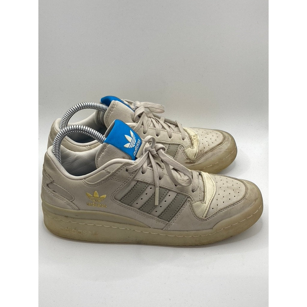 ADIDAS Men's White Talc Sesame Forum Low Lace-Up Sneakers SZ 7