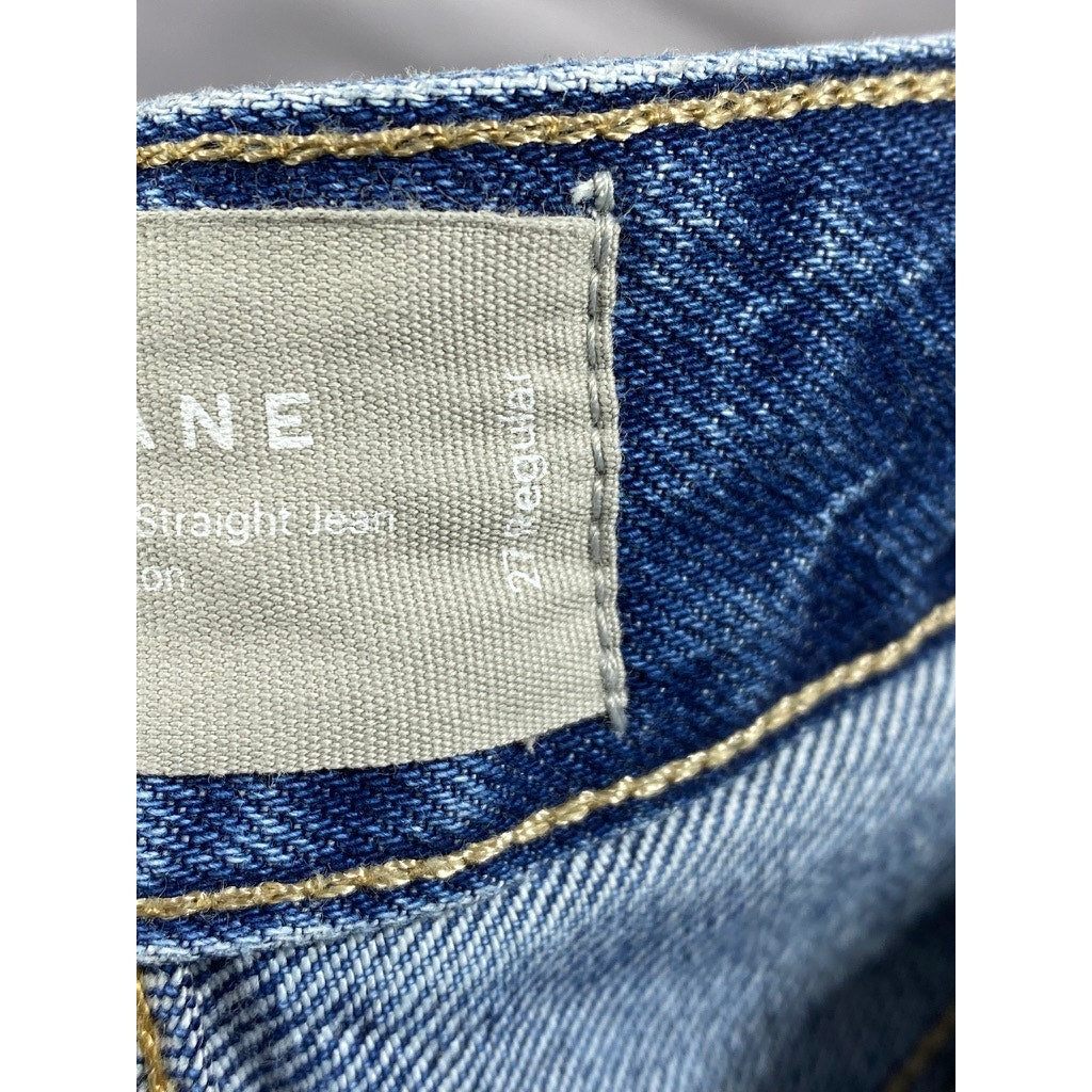 EVERLANE Women's Dark Blue Denim The Curvy 90's Cheeky Straight Ankle Jean SZ 27