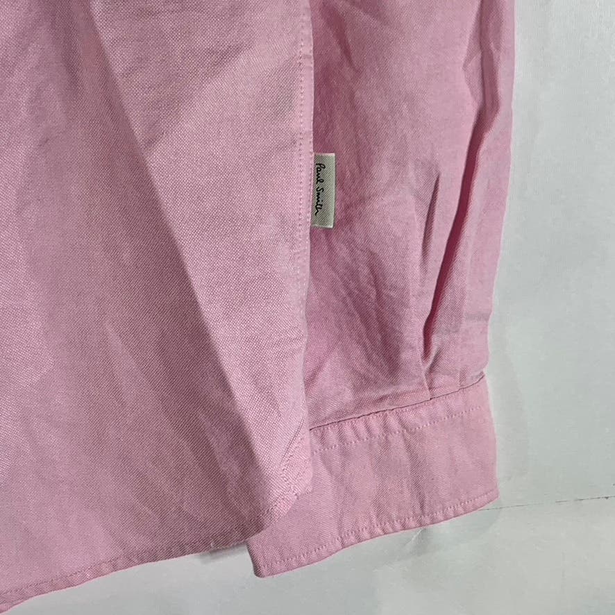 PAUL SMITH Jeans Men's Pink Tailored-Fit Button-Up Long Sleeve Shirt SZ S
