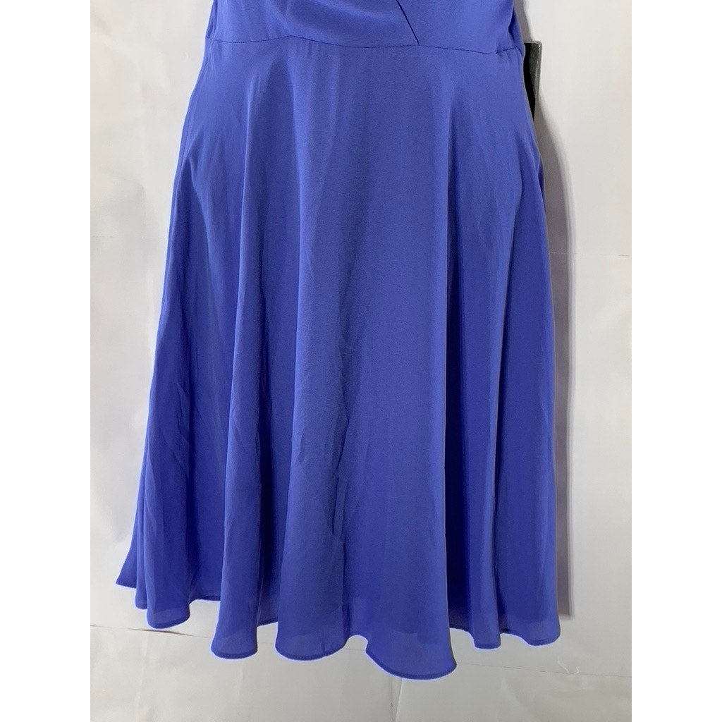 EXPRESS Women's Royal blue Pleated Halter Keyhole-Back Mini Dress SZ 6
