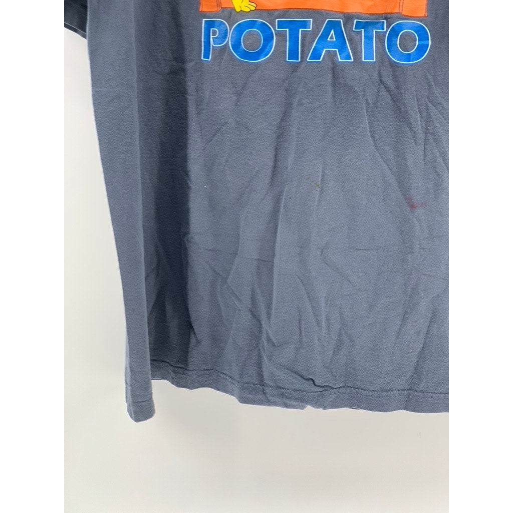 CHANGES Men's Vintage 90's Gray Couch Potato Homer Graphic Crewneck T-Shirt SZXL