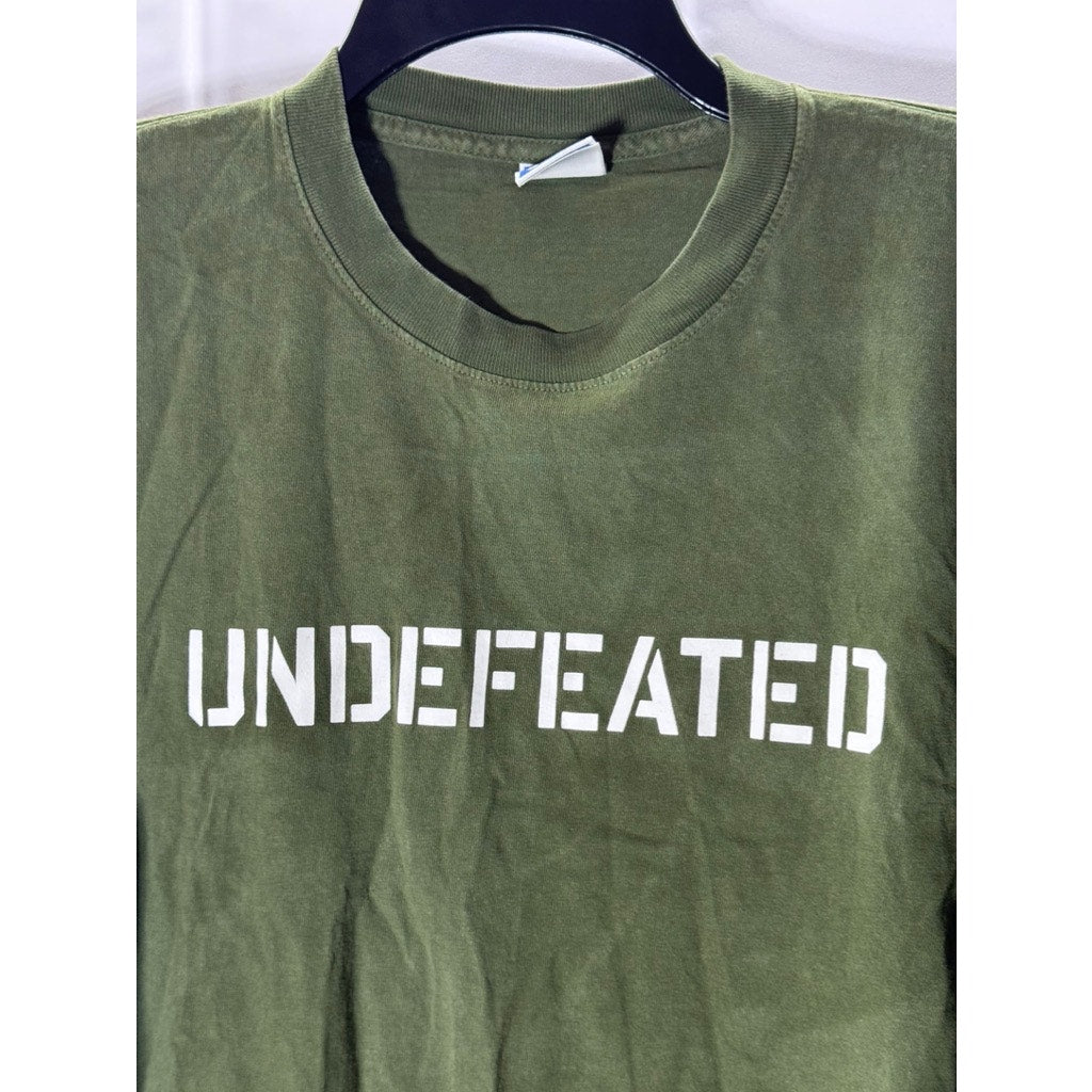 UNDEFEATED Men's Long Sleeve Green Strike Logo Casual Cotton Top SZ M