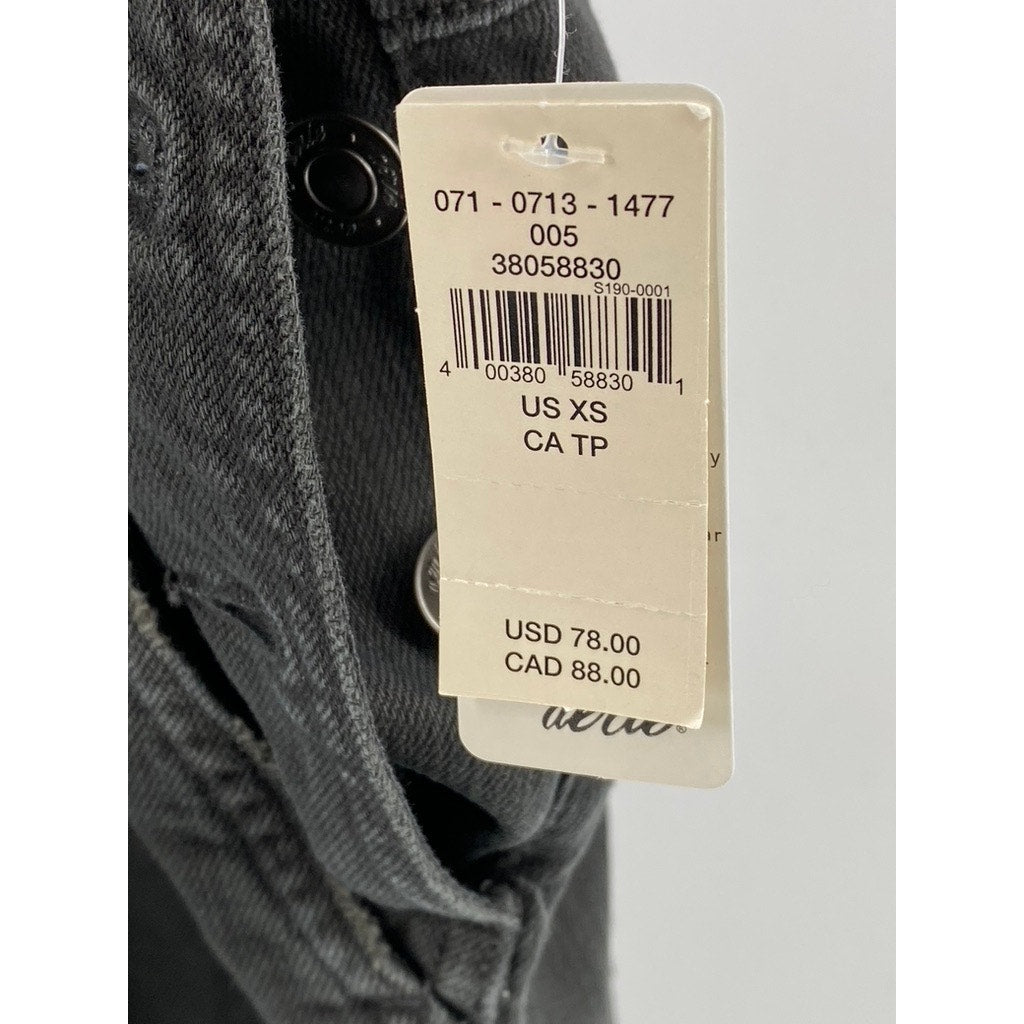 AERIE Women’s Black Denim Adjustable Strap Straight-Leg Overalls SZ XS