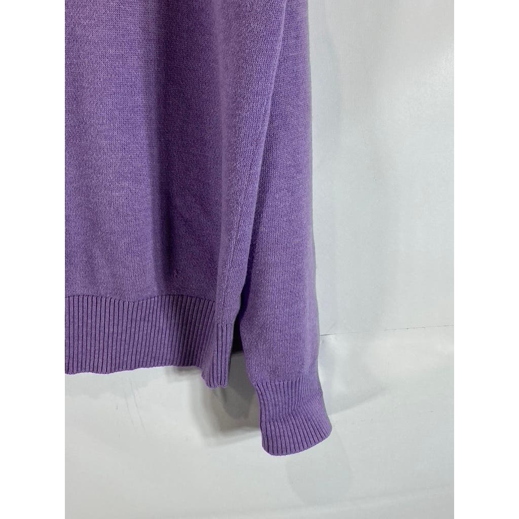 PETER MILLAR Men's Purple Quarter-Zip Hamilton Farm Golf Club Patch Sweater SZ M