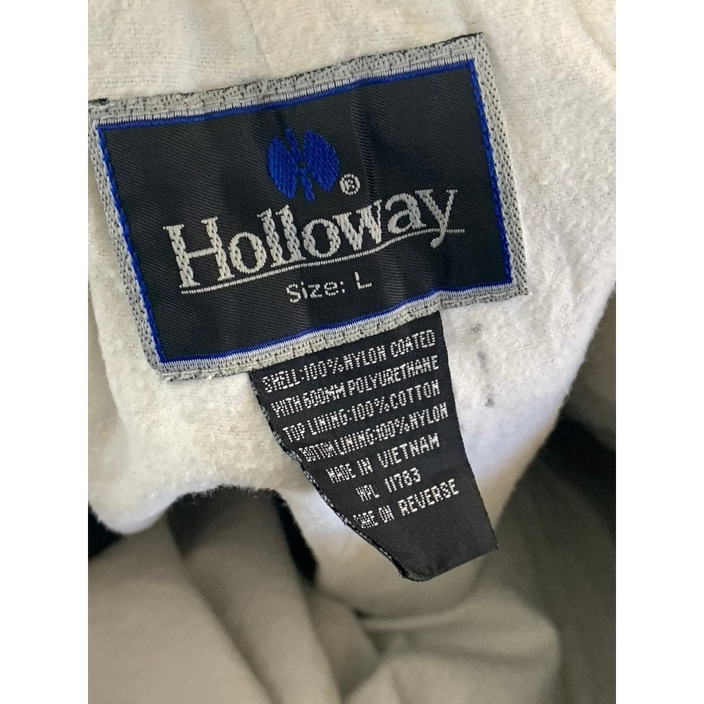 HOLLOWAY Men's Black Zipper Hem Lined Elastic Waist Windbreaker Pants SZ L