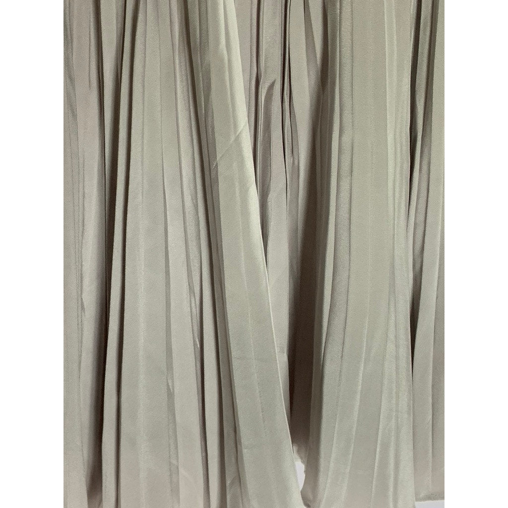 BLOOMINGDALES Women's Vintage Gray Pleated Sheer Pleated Pull-On Mini Skirt SZ 4