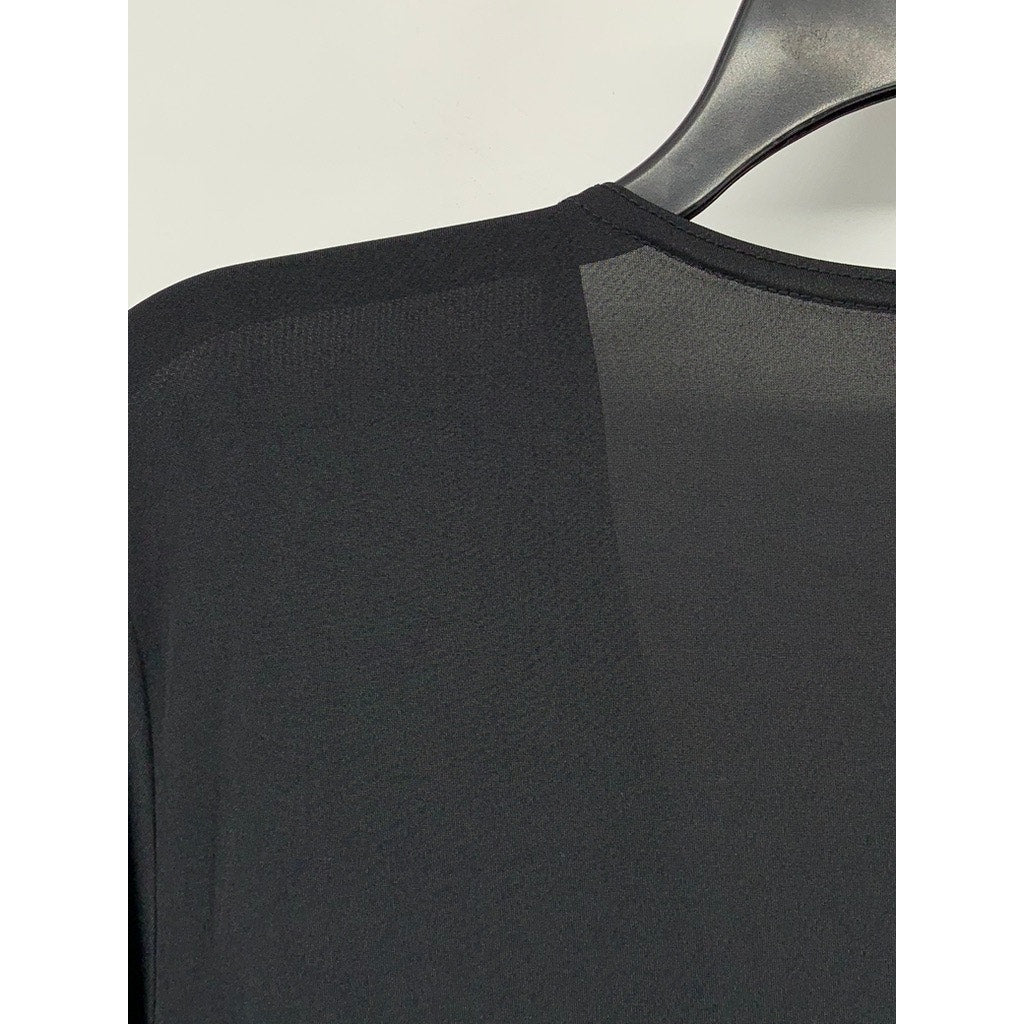 BOOHOO Women's Black Ruched Long Sleeve Dress SZ 14