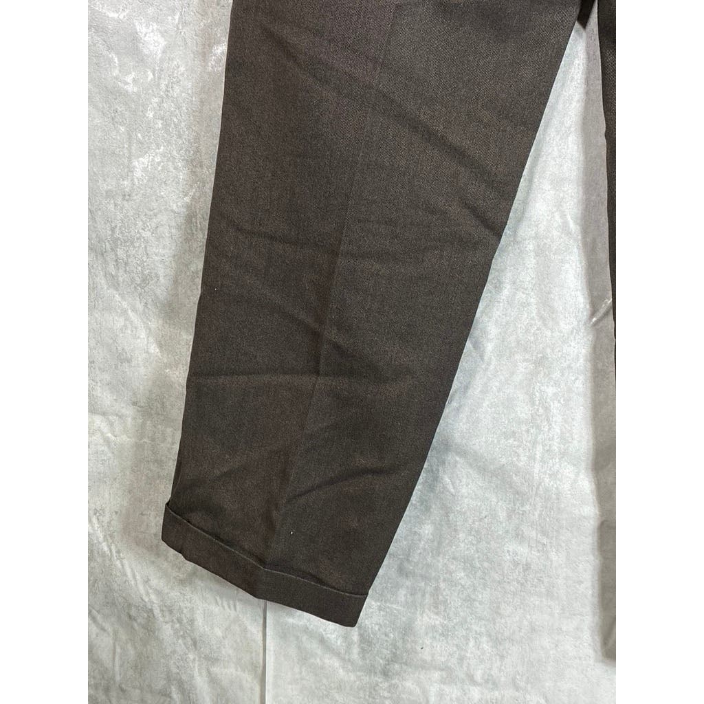 CORNELIANI Men's Brown Pleated Regular-Fit Wool Flat Front Dress Pants SZ 36R