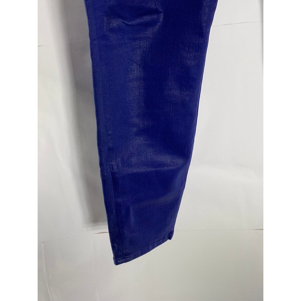 J BRAND Women's Coated Celeste Blue Alana High-Rise Cropped Skinny Pant SZ 30