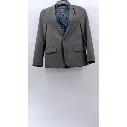 APPAMAN FINE TAILORING Boys Gray Notch Collar Two-Button Blazer SZ 12