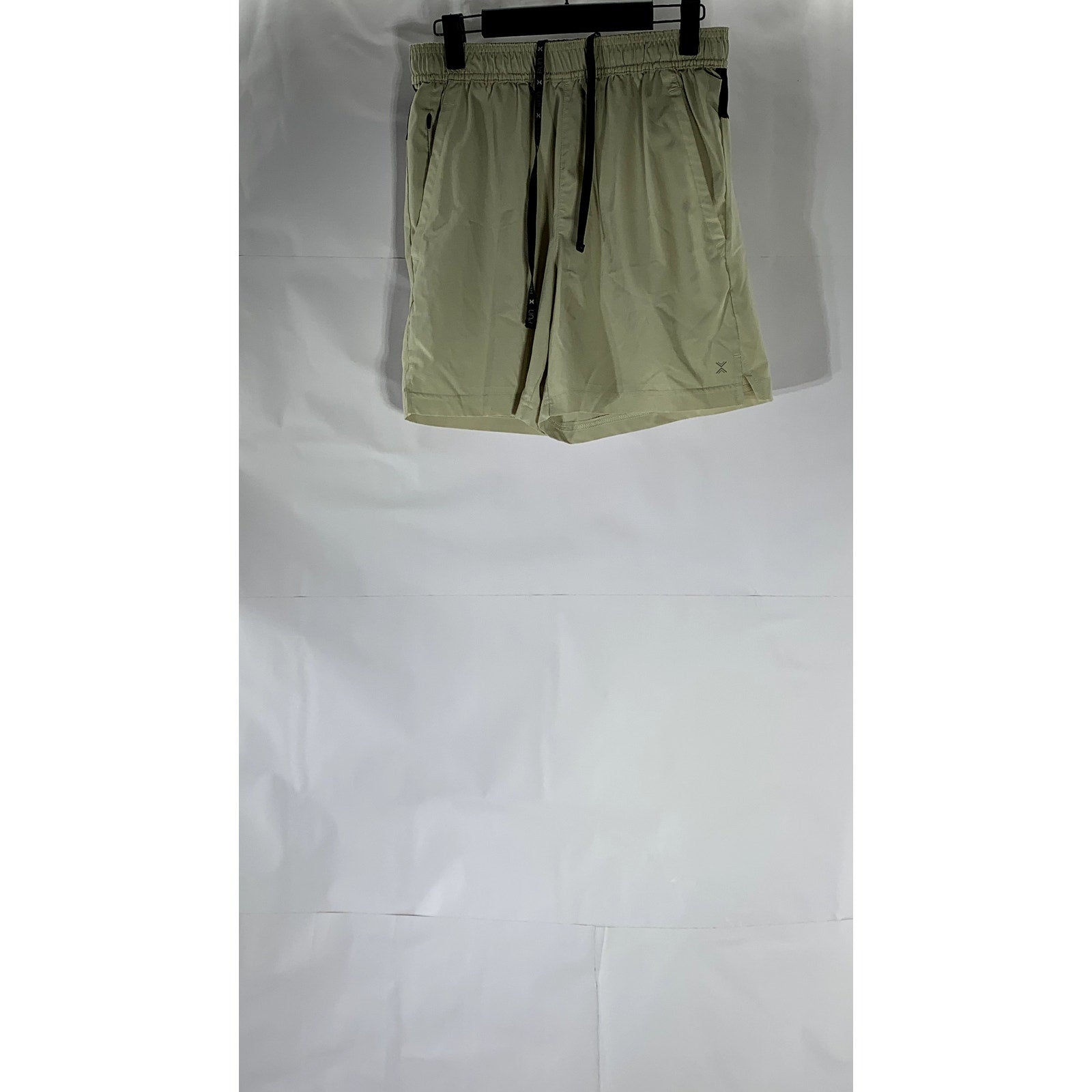XERSION Men's Beige-Black Elastic-Waist Quick-Dri Active Running Shorts SZ S