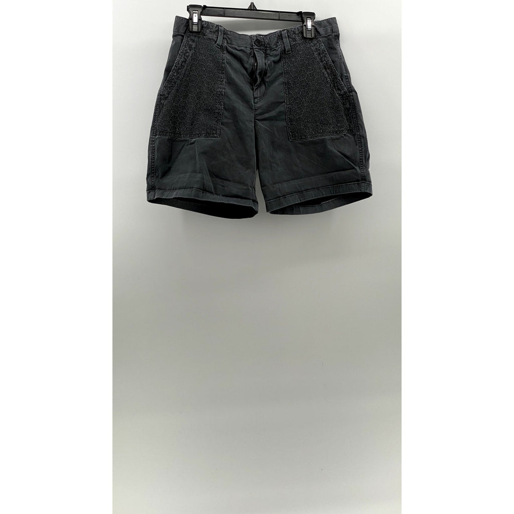 GAP Women's Charcoal Gray Floral Lace Regular-Fit Bermuda Girlfriend Shorts SZ 8