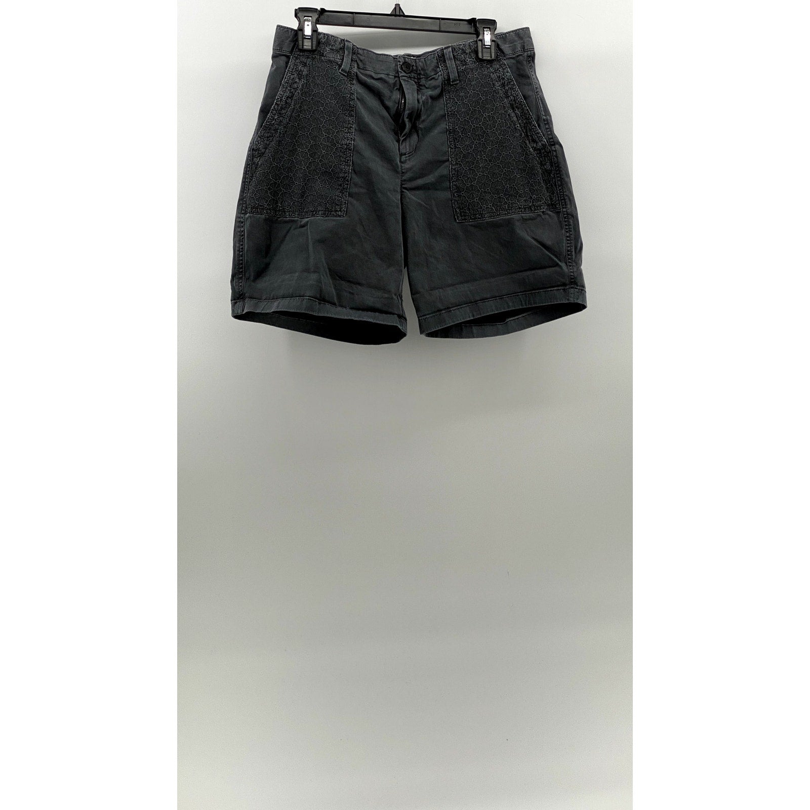 GAP Women's Charcoal Gray Floral Lace Regular-Fit Bermuda Girlfriend Shorts SZ 8