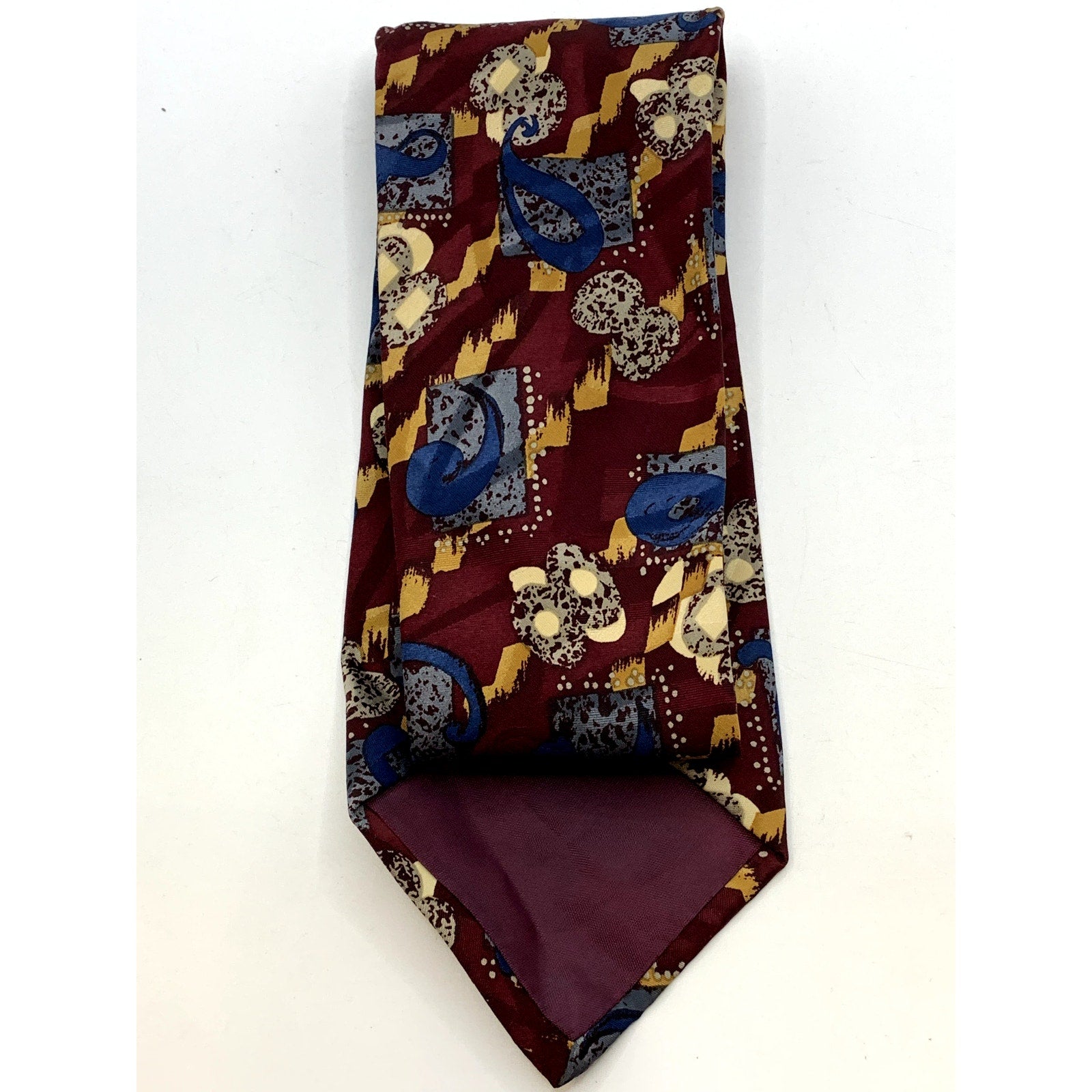 UNBRANDED Men's Burgundy-Multi Printed Tie