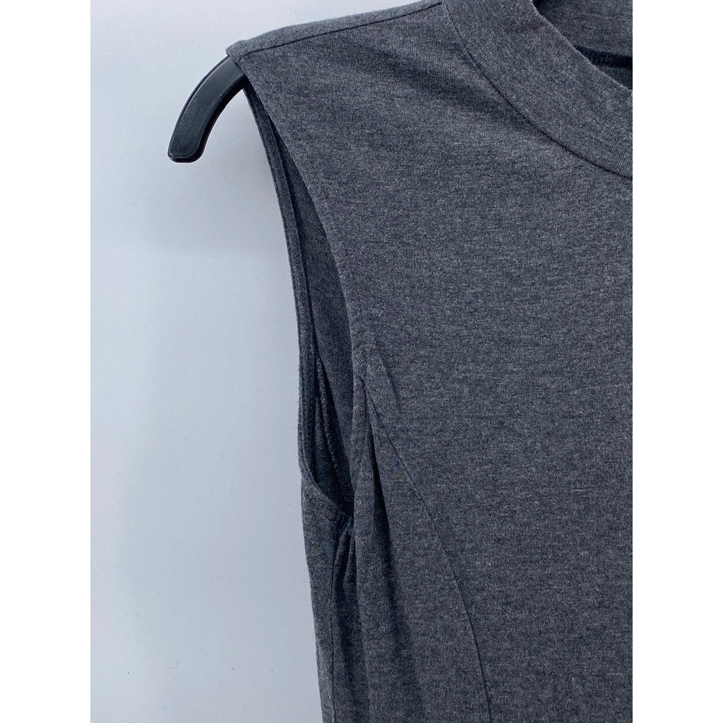 UNIQLO Women's Charcoal Gray Crewneck Sleeveless Casual A-Line Midi Dress SZ XS