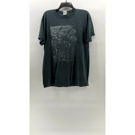 GILDAN Men's Blue Crewneck Renaissance Graphic Short Sleeve Casual T-Shirt SZ L