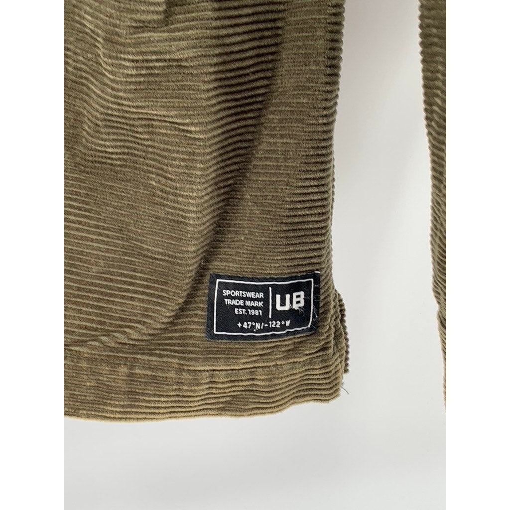 UNION BAY Men's Hunter Green Button Front Corduroy Cotton Shacket SZ M