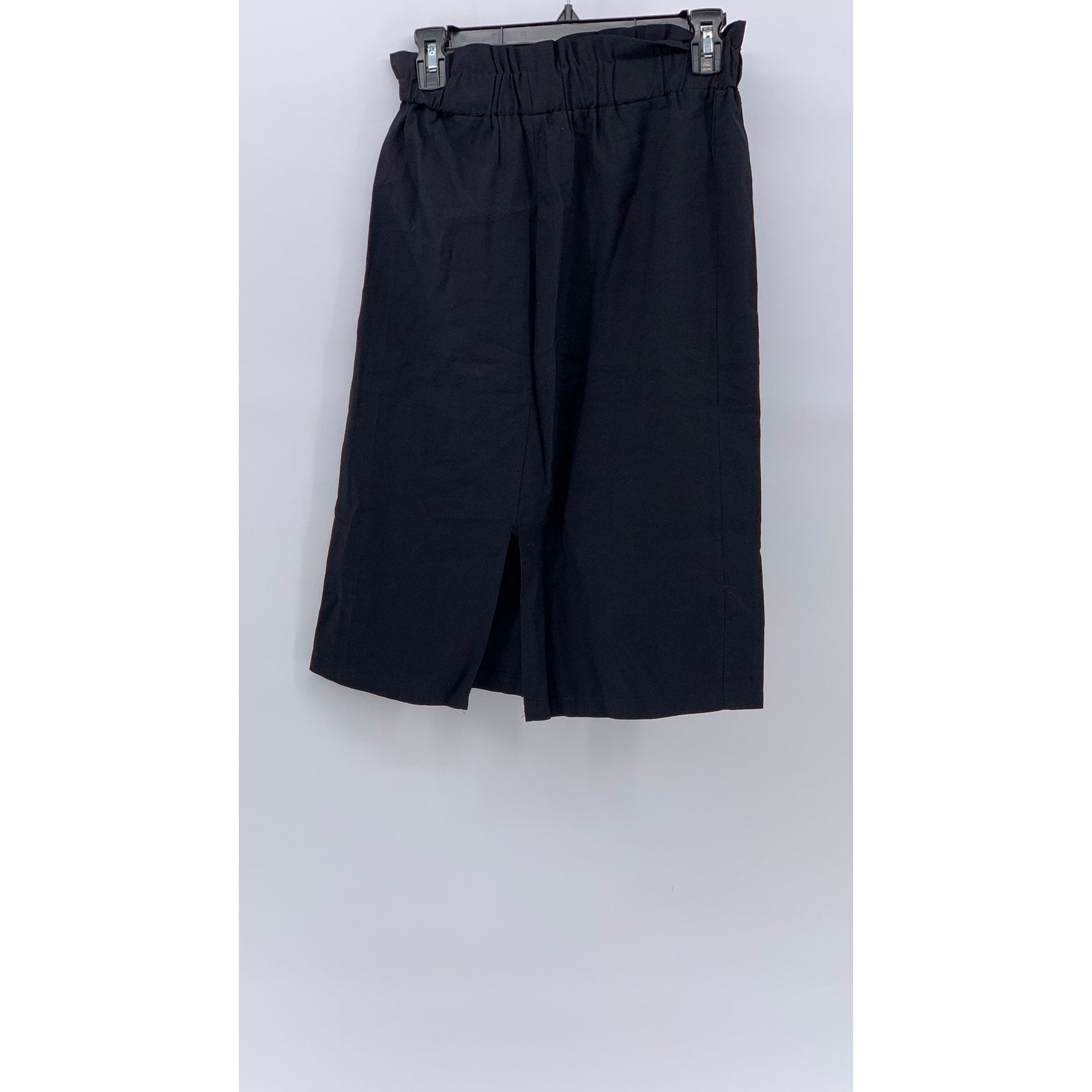 PAPAYA Women's Black Pull-On Relaxed Fit Ruffle-Waist Straight Skirt SZ S