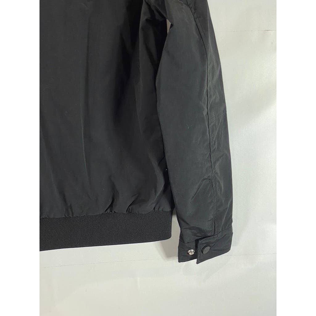 TOMMY HILFIGER Men's Black Solid Yacht Zip-Up Packable Hood Jacket SZ XS