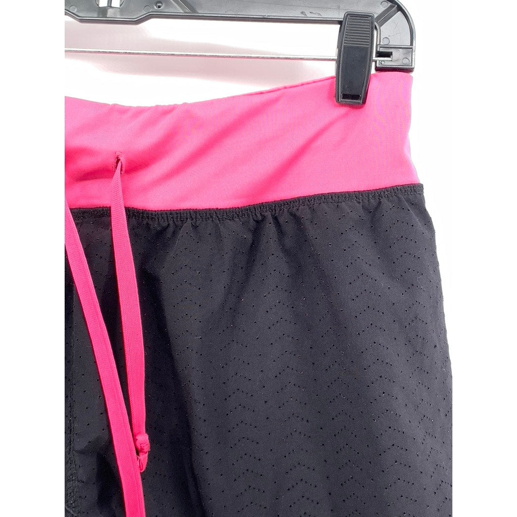 RBX Performance Women's Black-Pink Mesh Active Shorts SZ S