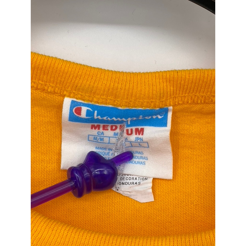 CHAMPION Men's Orange-Black Graphic Crewneck Long Sleeve T-Shirt SZ M