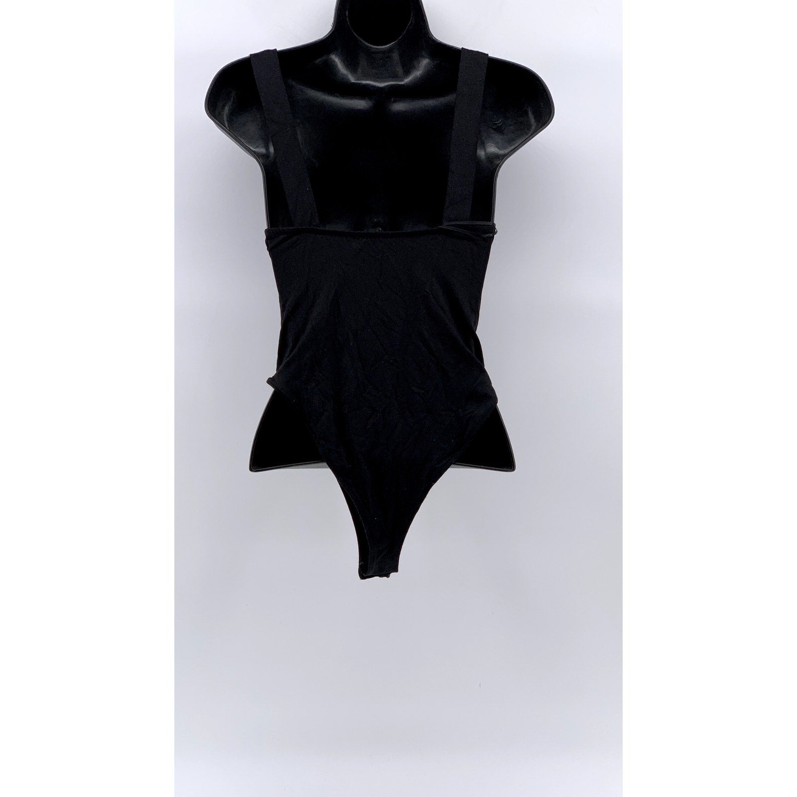 ZARA Women's Black Ruched V-Neck Tank Bodysuit SZ S