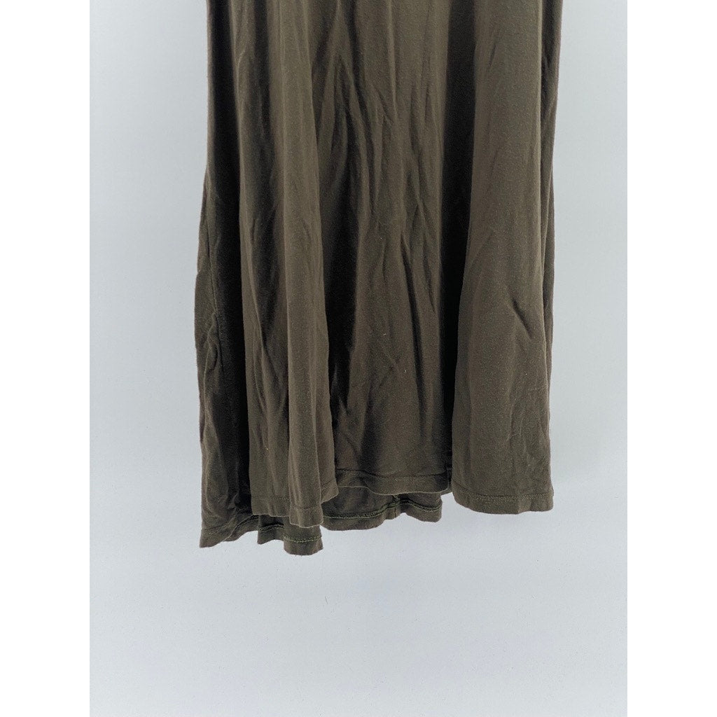 AERIE Women's Brown Crewneck Cutout Sleeveless Casual Midi Dress SZ XS
