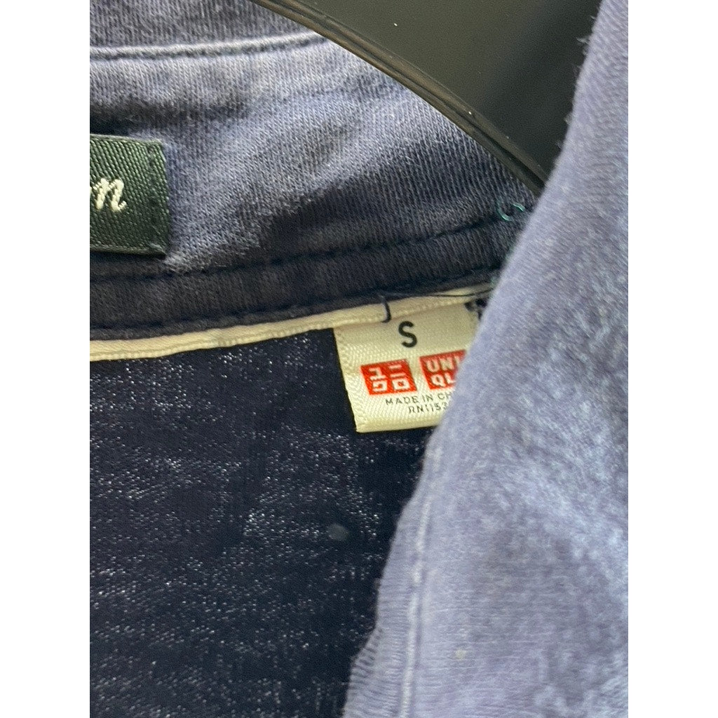 UNIQLO Men's Navy Blue Premium Cotton Short Sleeve Polo Shirt SZ S