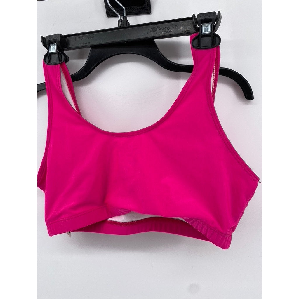 SHEIN Women's Plus Fuchsia Scoop-Neck Padded Swim Top SZ 0XL