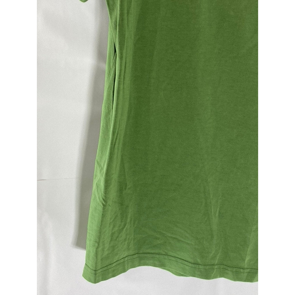 H&M Men's Dark Green Solid Slim-Fit Crewneck Short Sleeve T-Shirt SZ M