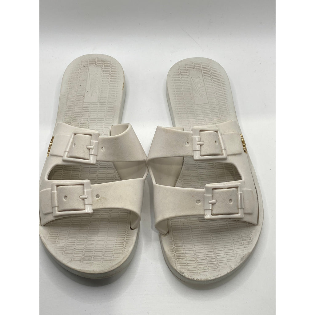 MELISSA Women's White Two Strap Slide Sun Malibu Sandals SZ 9
