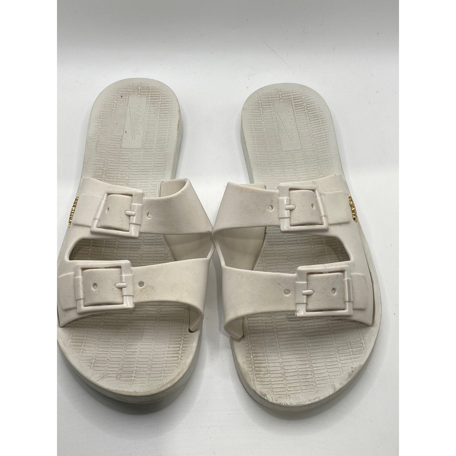 MELISSA Women's White Two Strap Slide Sun Malibu Sandals SZ 9