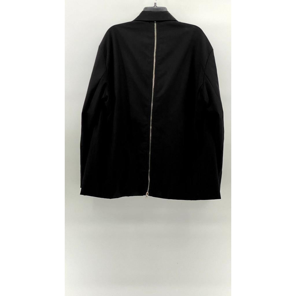 NIUGULU Women's Black Two-Button Notch Collar Long Sleeve Back Zipper Blazer SZL
